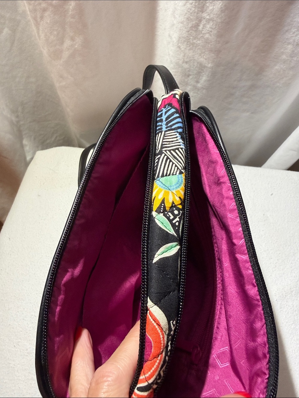 Vera Bradley Black Quilted Crossbody with Multicolor Floral Print - Picture 5 of 10
